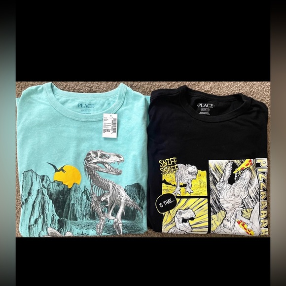 The Children's Place Other - NEW Two Children’s Place Dino Long Sleeve Graphic Tee Shirts - Youth XL 14